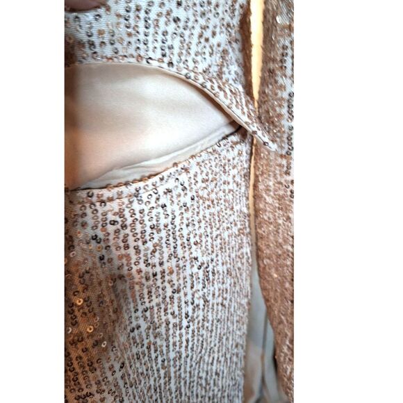 Saints and Hearts Blazer Dress Pink w Gold Sequins NWT Size L - Picture 9 of 15